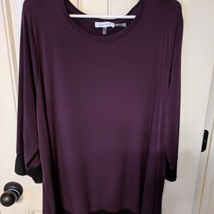 Plum and black tunic